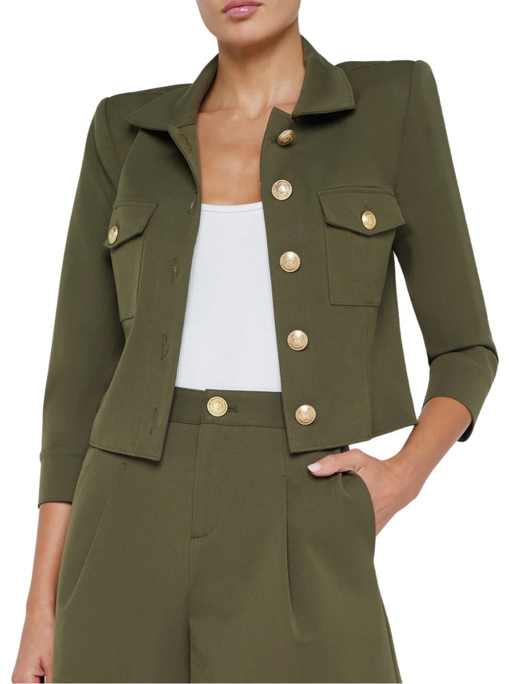 L'Agence Kumi Twill Jacket Ivy Green NWT